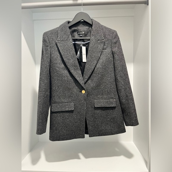 NWT J.Crew Vivienne Blazer in Italian Donegal Wool Blend size 00 $378 Charcoal - Picture 5 of 15
